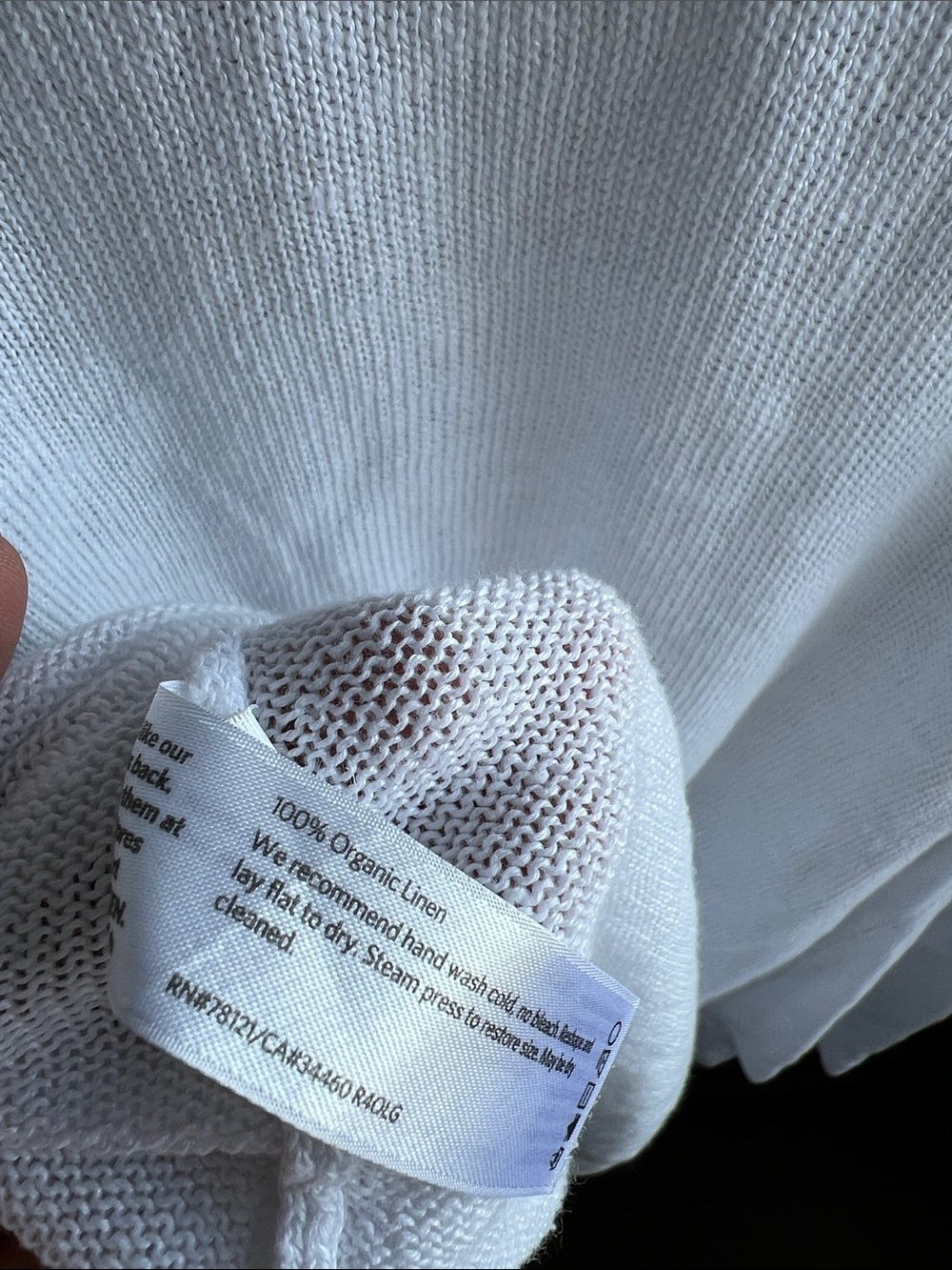 EILEEN FISHER White Organic Cotton High Low Top Medium - Picture 3 of 11